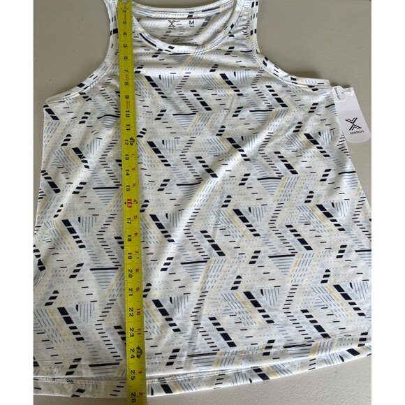 Xersion Womens Quick-Dri Tank Top White Geo Print M - Picture 2 of 8